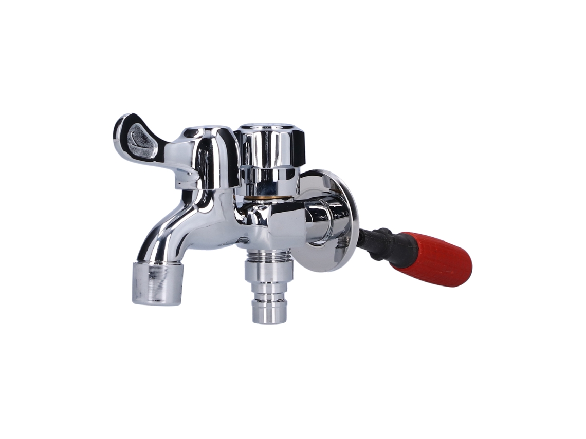 Torneira de Aço Inox Roscada G1/2 para Banheiro e Lavadora S/MARCA
