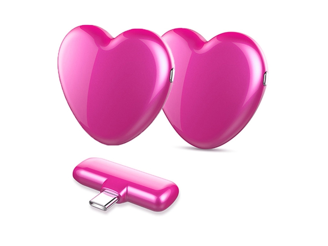 Microfone De Lapela Sem Fio Jnn A6 Com Interface Usb C/ Tipo C, Especificação 2 Microfones Aquaforge (vermelho Rosa)