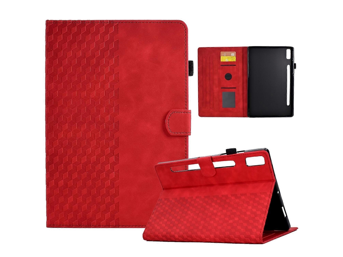 Capa De Couro Com Relevo Em Losango Para Tablet Lenovo Tab P11 Pro Gen 2
