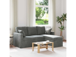 Vidaxl Sofá Cinza Escuro 178 X 134 X 80 Cm Veludo