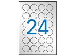 Etiquetas Adesivas Metálicas 20 Folhas APLI (Prata - Ø 40 mm)