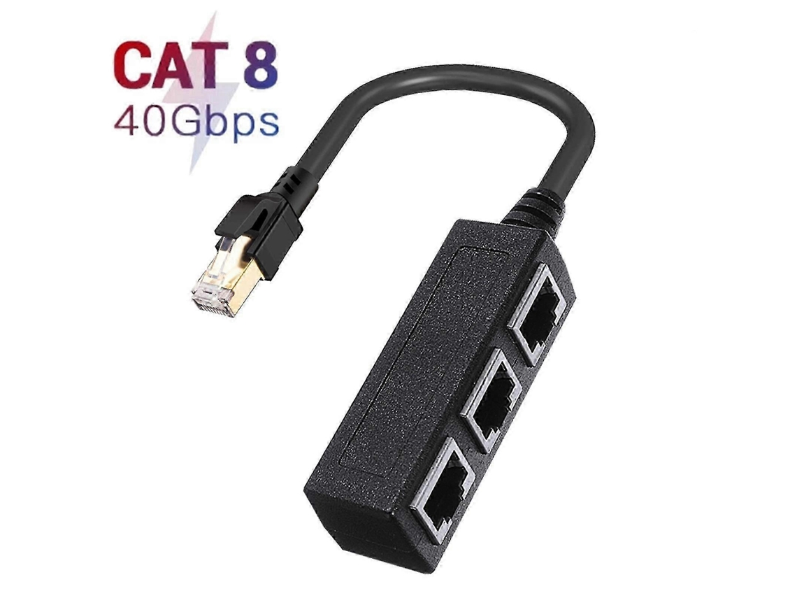Adaptador Divisor De Conector Ethernet Rj45 Com 1 Para 3 Tomadas Cabo Internet (5, 6 E 7 Saídas).-aquaforge