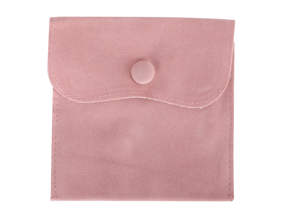 Bolsa De Armazenamento De Flanela Macia Para Bijuterias Portátil Rosa Claro