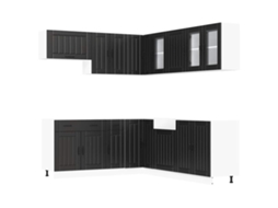 Conjunto de armários de cozinha Lucca Preto com 11 peças - EXCLUSIVO DA MAISON