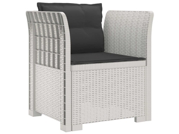Maison Exclusive - Poltrona 1 Lugar Com Almofadas Look Rattan Pp Branco