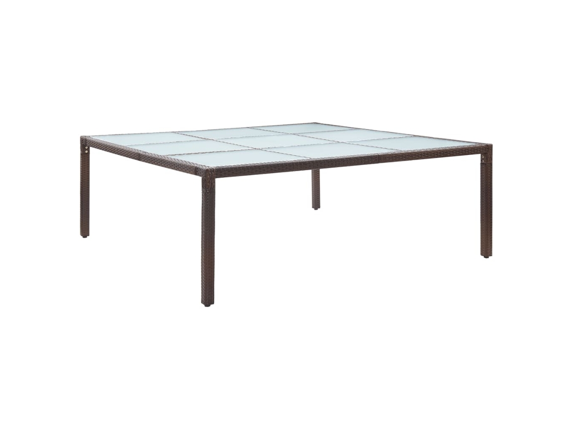 Vidaxl Mesa De Jantar Para Jardim 200x200x74 Cm Vime Pe Castanho