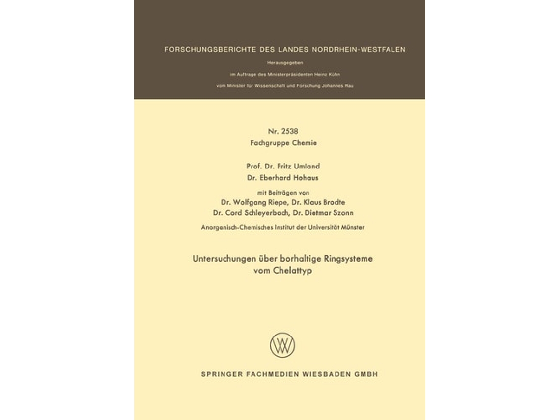 Livro Untersuchungen Uber Borhaltige Ringsysteme Vom Chelattyp De Fritz Umland (alemão)