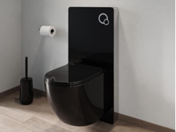 Sanita VENTE-UNIQUE.PT Conjunto Sanitário Flutuante com Suporte Decorativo Preto Brilhante Javoine