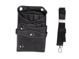 Bolsa De Tesouras De Cabelo De Camada Dupla À Prova D'água Couro Pu Com Cinto Para Salão Barbear Loja