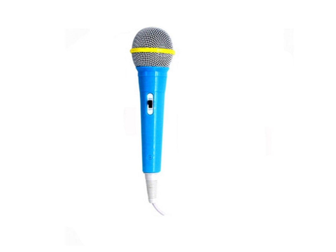 Microfone Infantil para Karaoke Brincadeira Presente Azul