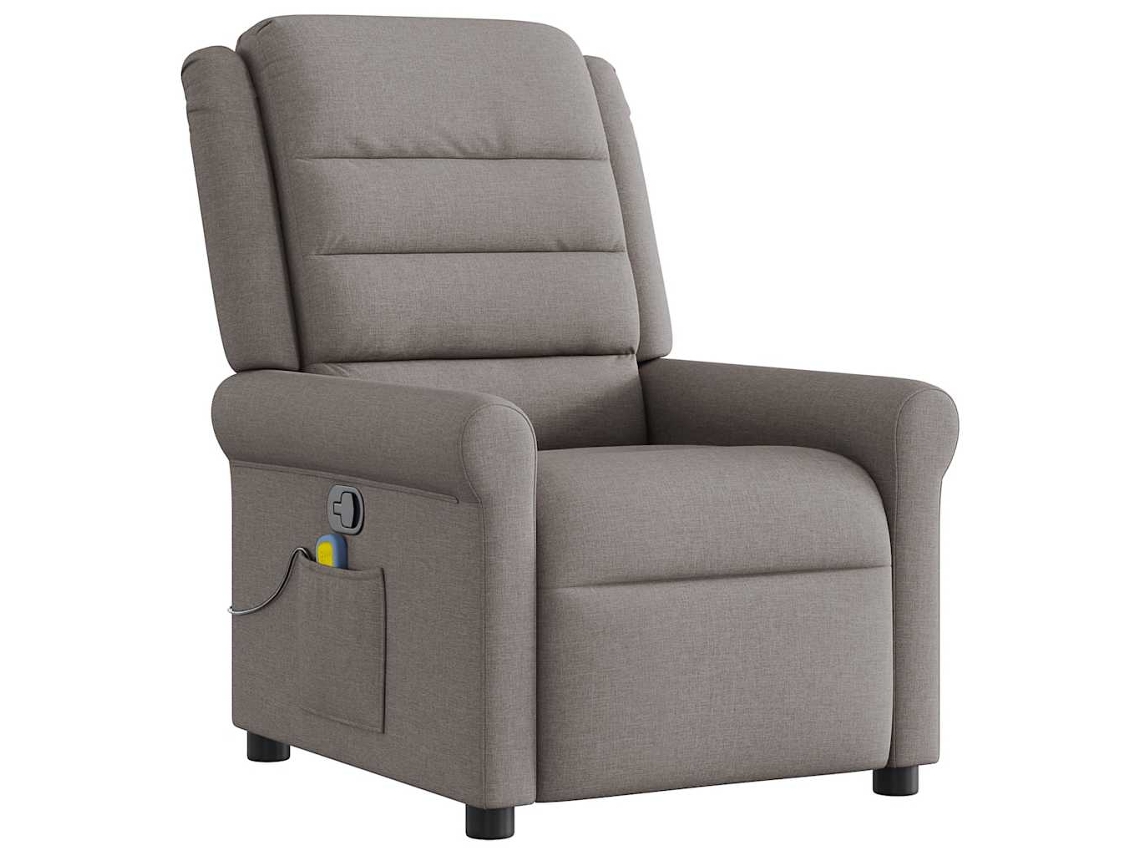 Massage Recliner Chair, Massage Recliner Chairs Vidaxl Cinzento-acastanhado Tecido