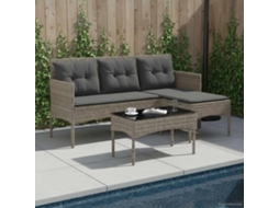 Vidaxl Conjunto De Sofá De Jardim 2 Unid. Vime Pe
