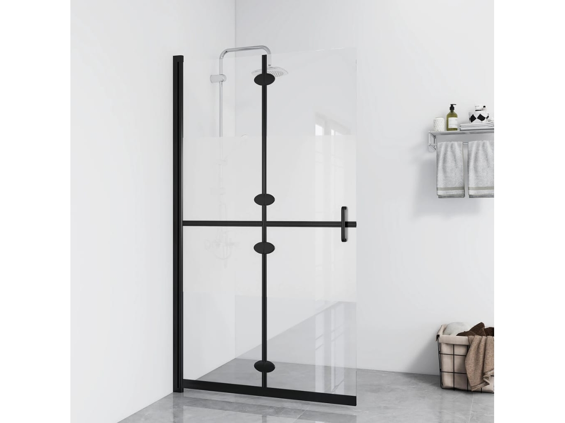 Vidaxl Divisória Chuveiro Dobrável 90x190 Cm Meio Vidro Fosco Esg