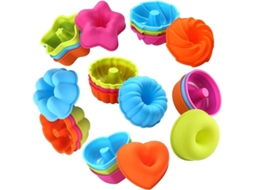 Rebe 24 Moldes de Silicona Antiaderente para Rosquillas, Cupcakes, Muffins Y Jalea, Seguros para Horno, Microondas Y Lavavajillas