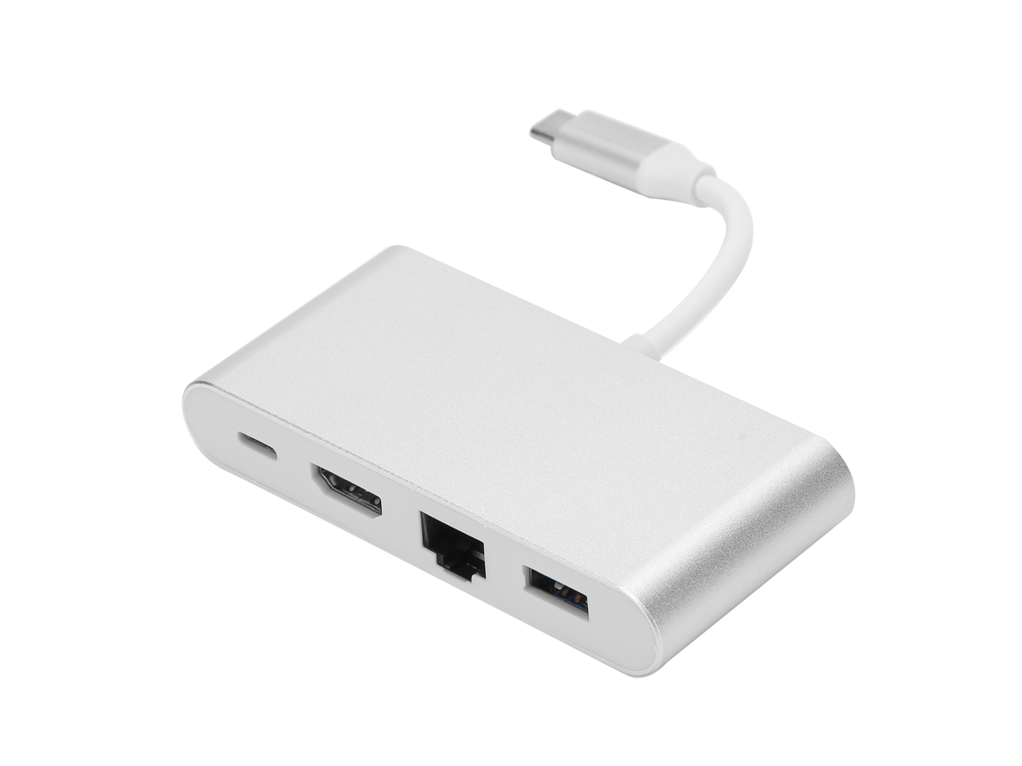 Yncm-adaptador Type-c 4 Em 1 Com Hdmi Usb Pd Rj45