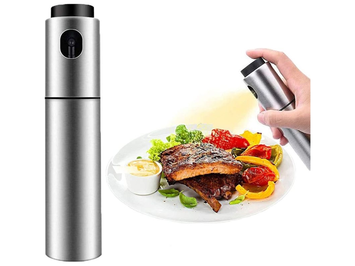 Frasco de óleo de cozinha de 100ml, pulverizador multifuncional, aço inoxidável, controle de óleo portátil