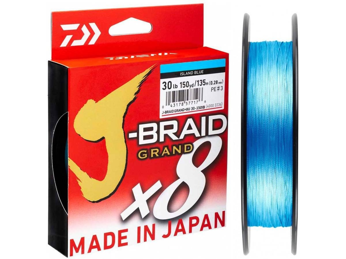 Linha de Pesca trançadas DAIWA J-braid Grand X8 (0.160 mm - 0,20 mm)