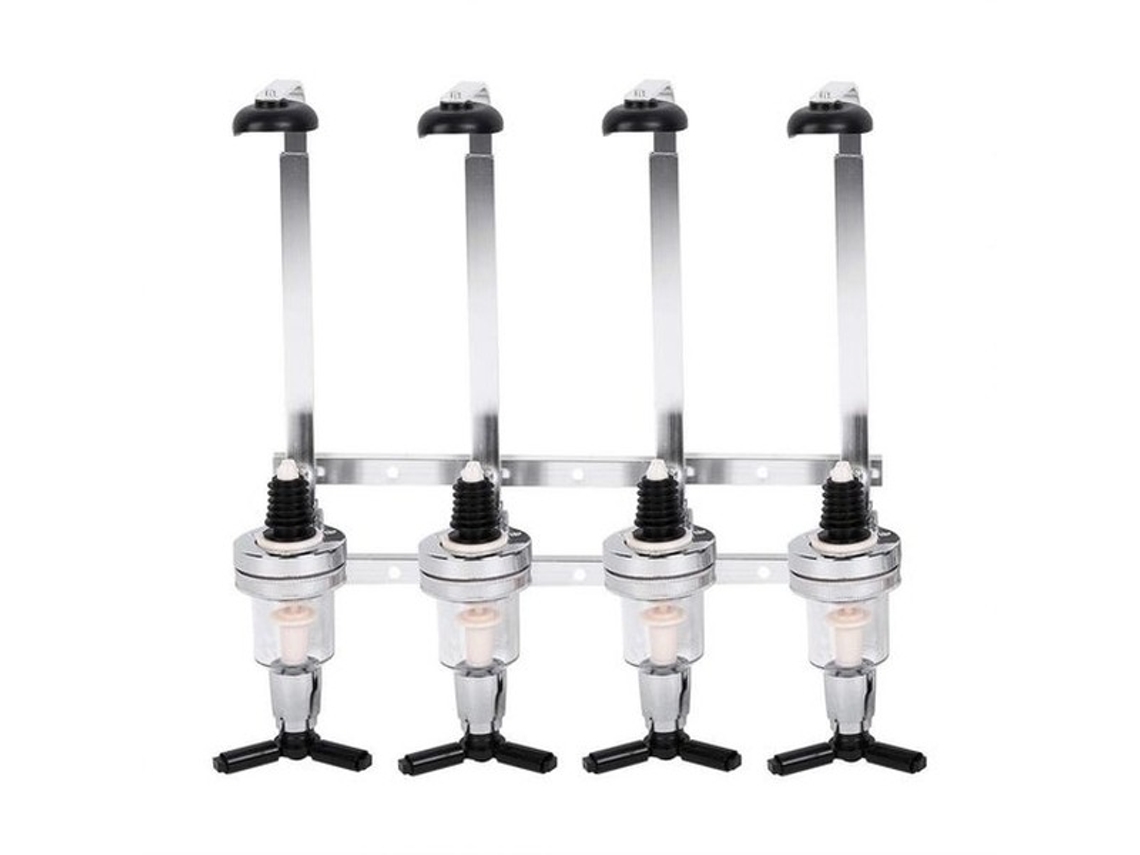 Dispensador De Bebida Estante No Chão - Alcoólico Para 4 Garrafas - Dispensador Sem Fugas - Fixação Na Parede - Tamanho Perfeito 30 Ml - Projeto Elega