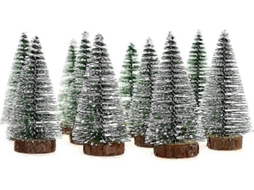 Conjunto De 5 Mini Rvores De Natal Com Neve E Geada Para Decorao De Mesa Hengjian