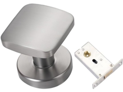 Fechadura Genérica Moderna Quadrada Para Portas Internas – Fácil Instalação, Prata