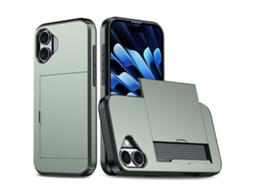 Capa Para Celular Iphone 17 Com Porta-cartões - Verde Militar