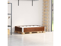 Vidaxl Colar Para Paletes 120x80 Cm Madeira De Pinho Maciça Castanho