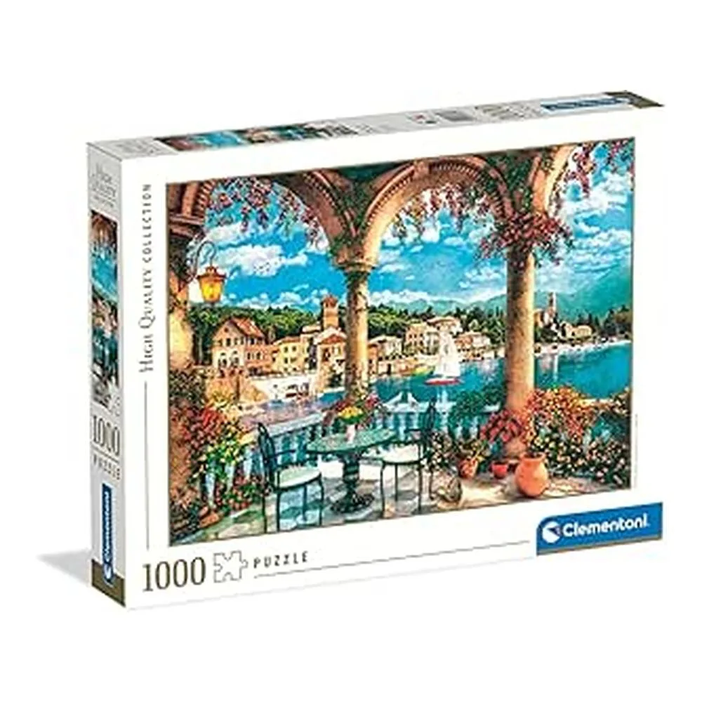 Quebra-cabeça Clementoni Adulto Coleção 1000 Peças Vista Varanda do Lago Como 39880.5 Clementonip25