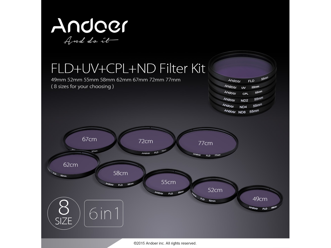 2026 kit de Filtros 52mm para Cámara: Uv, Cpl, Fld, Nd Accesorios de Fotografía para Nikon Y Canon