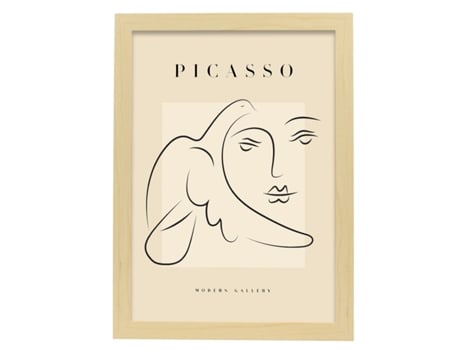 NACNIC Picasso Collection Poster 1 Ilustrações Na Exposição Surreal E De Arte Do Cubismo Para Decoração De Interiores Tamanho A4 Com Armação Branca