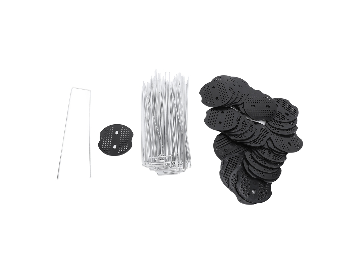 Conjunto de Estacas em U de Ferro e Lonas Plásticas para Jardim 40pcs para Fixar Tecido de Grama S/MARCA
