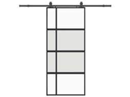 Sliding Door, Sliding Doors Vidaxl Preto Vidro (90 X 205 Cm (213 Cm Sliding Rail))