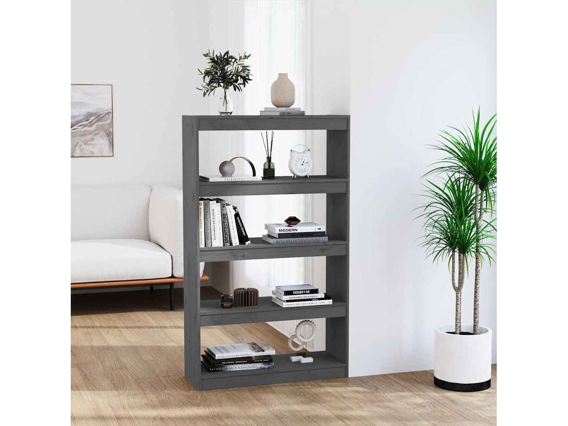 Vidaxl Estante/divisória 80x30x135,5 Cm Madeira Pinho Maciça Cinzento