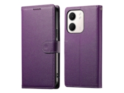 Capa Tipo Carteira De Couro Com Fecho Magnético E Alça De Pulso Para Oppo A5x 5g 4g, Roxa