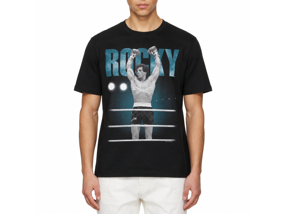 Rockinstone Rocky The Champ Black T-shirt Size:xl