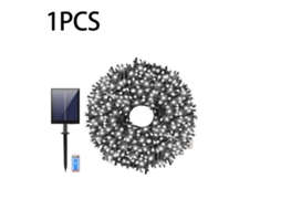 Cordão De Luz Led Solar 300 Leds, 30m, Com Controlo Remoto E 8 Modos - Branco - Eifson