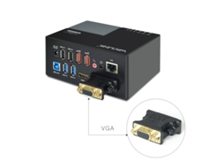Estação De Ancoragem Bestvite Usb 3.0 2 Universal Display De Vídeo Até 2048×1152 Hdmi / Dvi / Vga / Gigabit Ethernet Usb Hub Para Windows Mac Preto