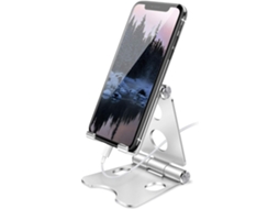 Suporte ajustável para celular, de mesa, dobrável, totalmente em alumínio, para celulares e tablets de 4 a 11 polegadas AQUAFORGE
