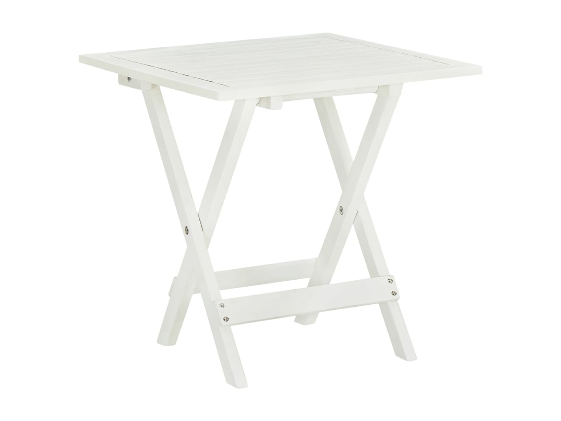 Vidaxl Mesa De Bistrô 46x46x47 Cm Madeira De Acácia Sólida Branco