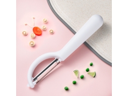 Descascador Branco Minimalista Aço Inoxidável Fácil Manuseio Higienização Simples Utensílio Essencial Cozinha