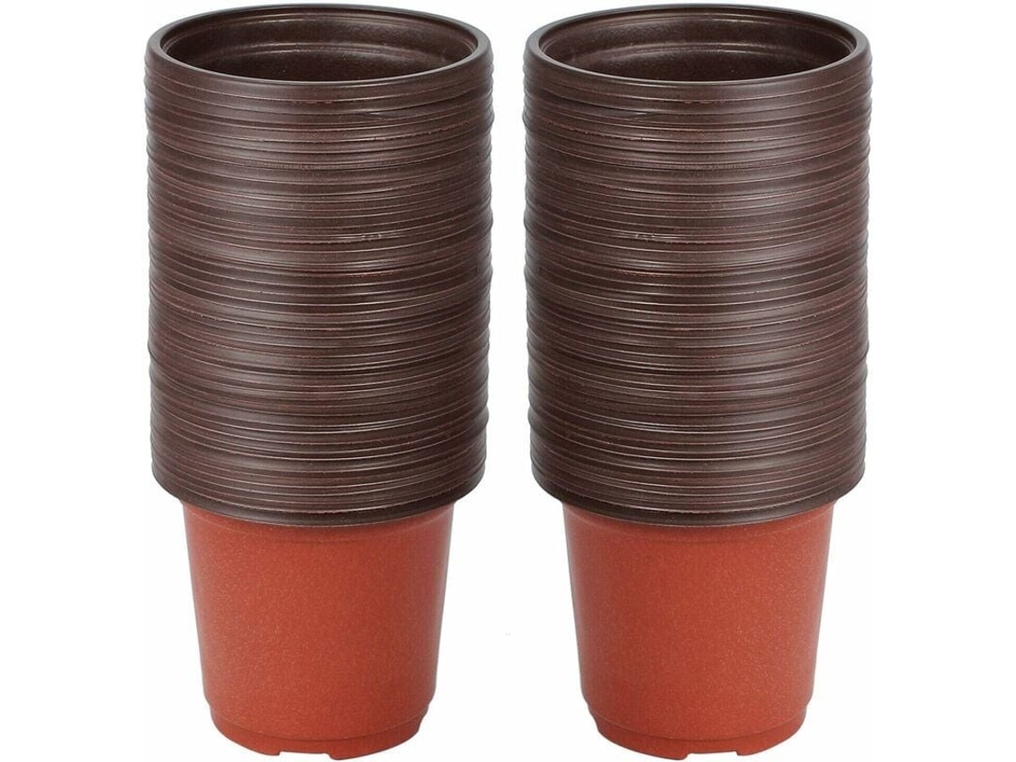 Potes De Planta Pequenos, 100 Peças Reutilizáveis De Plástico Para Mudas, Potes Redondos Para Plantio