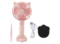 Ventilador Portátil Usb Recarregável Rosa 3 Velocidades