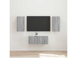 Vidaxl Conjunto De Móvel De Tv 6 Pcs Cinza Sonoma Madeira Processada