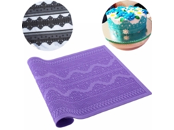Moldes de Renda para Bolo de Silicone Reutilizáveis, Ferramenta de Baking para Pudim e Pastelaria, 39,5x20cm