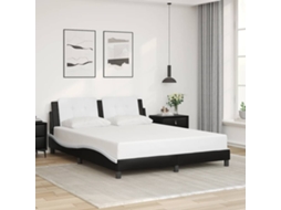 Vidaxl Estrutura De Cama Sem Colchão Zadar 160x200cm Couro Artif. Preto/branco