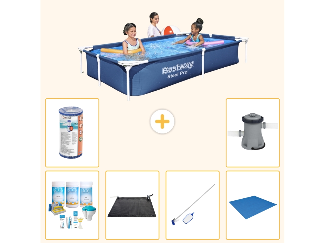 Bestway Piscina Bestway Steel Pro Retangular - 221x150x43 Cm - 7-peças S22061