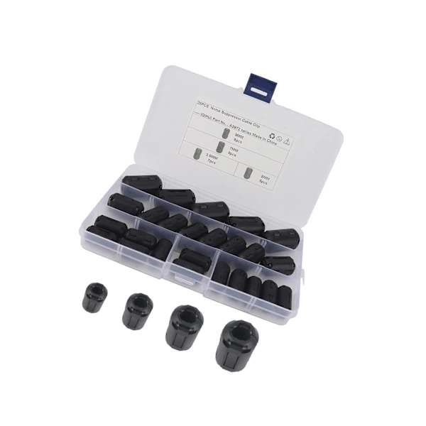 Kit Com 25 Anéis De Ferrite Presilha Para Cabos Dvr Automotivo.-aquaforge