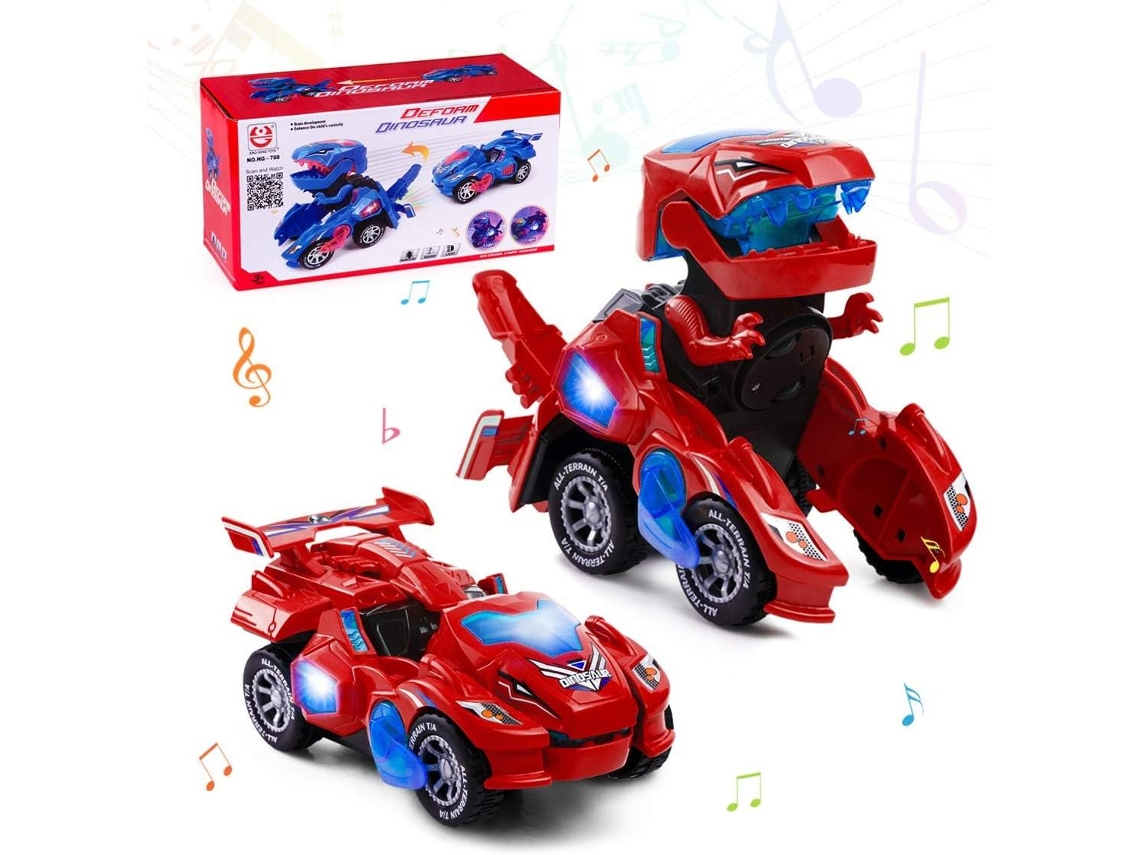 Carro De Brinquedo Transformador De Dinossauro Para Meninos De 3, 4, 5 E 6 Anos, Automático, Elétrico, Transformável Com Luz E Som Aquaforge