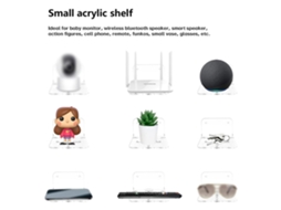 Vlrla-3pcs Estante De Pared De Acrílico Universal Adhesivo Para Cámaras Altavoces Estantes Flotantes Pequeños Para Dormitorio Sala Cocina
