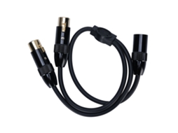 Divisor de Cable Tipo Y Xlr Macho a Dos Hembras, Balanceado de 3 Pines, 0,5 M, Cable de Micrófono, Negro