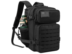 Mochila Tática De 25l Para Homens, Construção Durável, Suportes Duplos Para Copos,preto